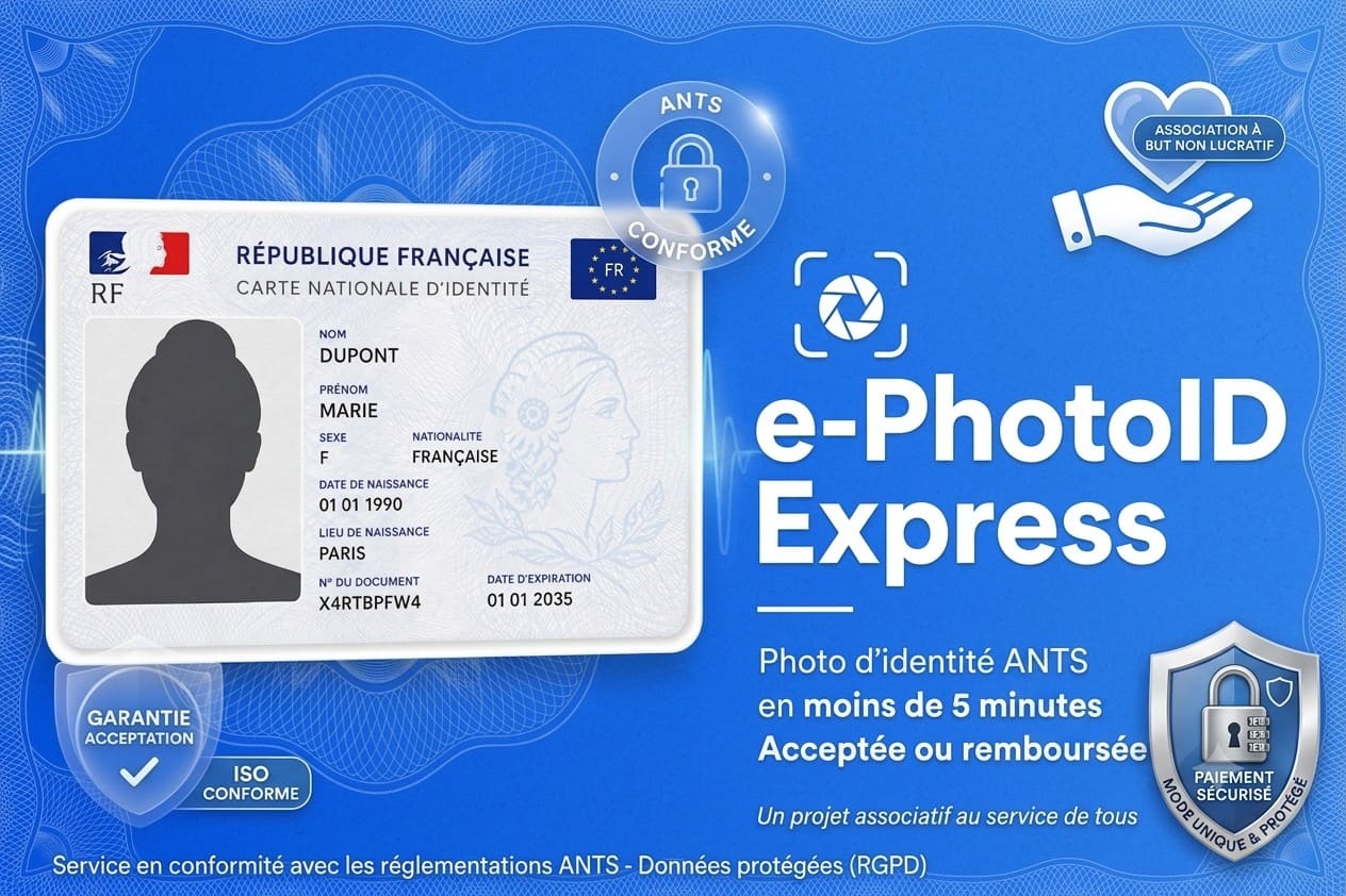 Deuxième visuel Open Graph de e-PhotoID Express : application photo identité officielle.